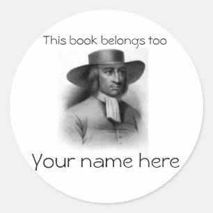 Pegatina Redonda George Fox Book Plate