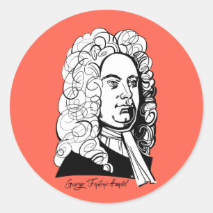 Pegatina Redonda George Frideric Handel
