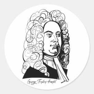 Pegatina Redonda George Frideric Handel