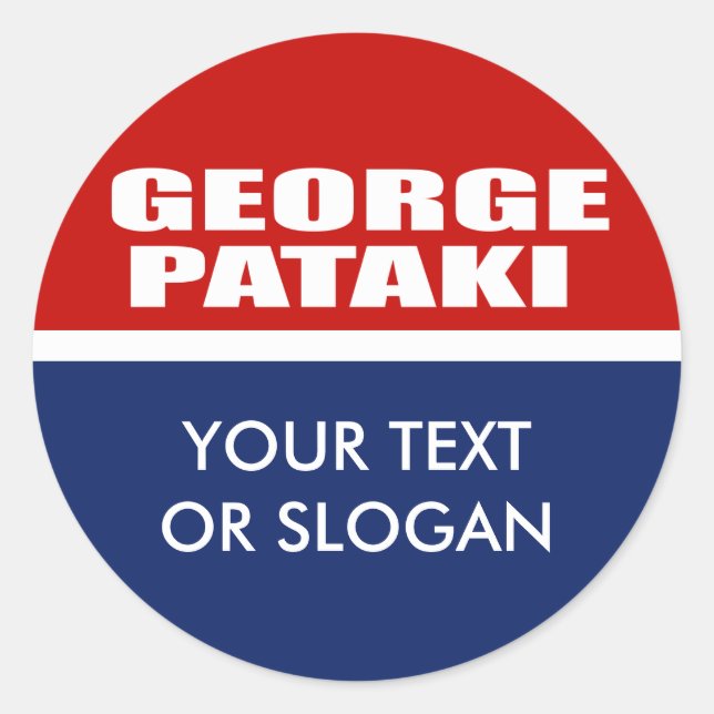 PEGATINA REDONDA GEORGE PATAKI PARA SENATE (Anverso)
