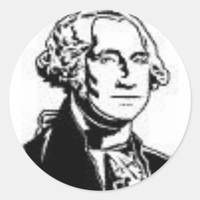 Pegatina Redonda George Washington 1 (Anverso)