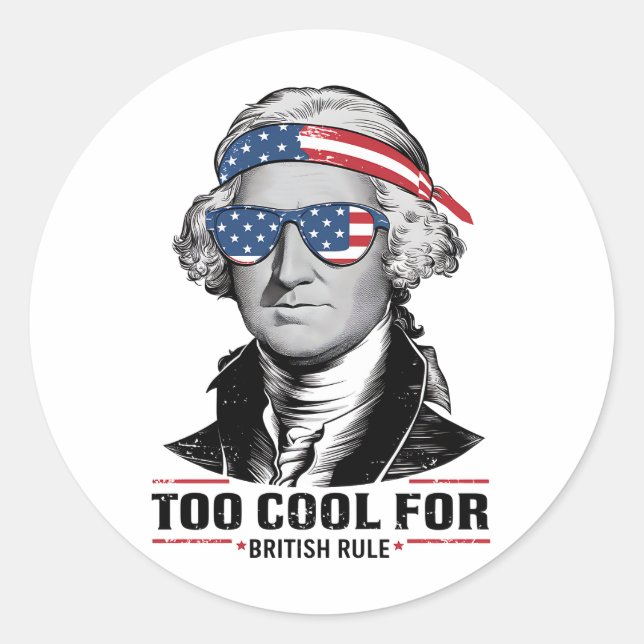 Pegatina Redonda George Washington Guay para el gobierno británico  (Anverso)