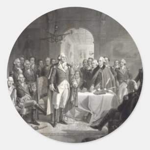 Pegatina Redonda George Washington y sus pegatinas generales