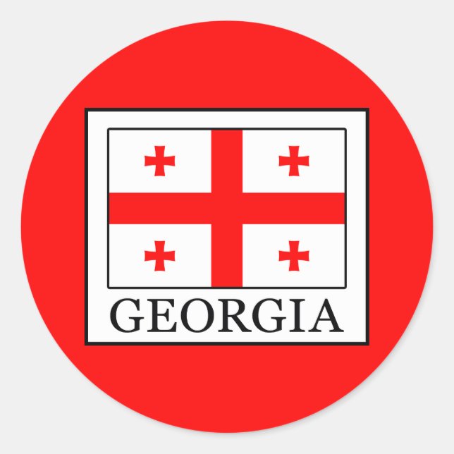 Pegatina Redonda Georgia (Anverso)