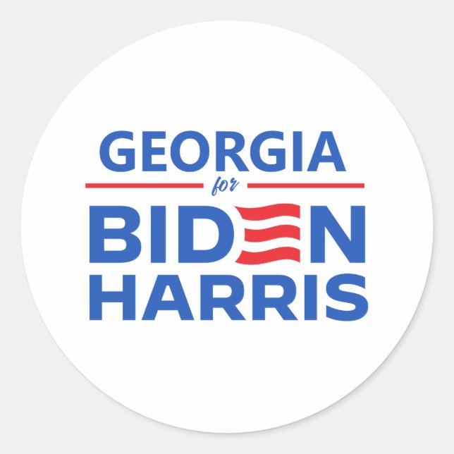 Pegatina Redonda Georgia para Biden Harris (Anverso)