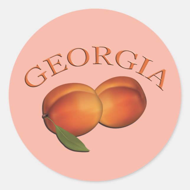 Pegatina Redonda Georgia Peach (Anverso)