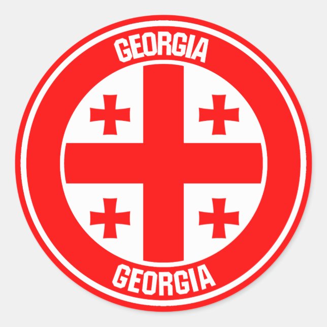 Pegatina Redonda Georgia Round Emblem (Anverso)
