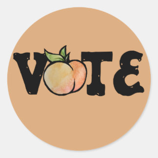 Pegatina Redonda Georgia VOTE peach