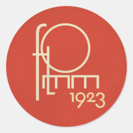 Pegatina Redonda Geotípografía de FLomm 1923