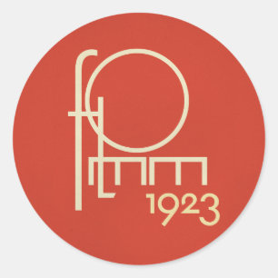 Pegatina Redonda Geotípografía de FLomm 1923