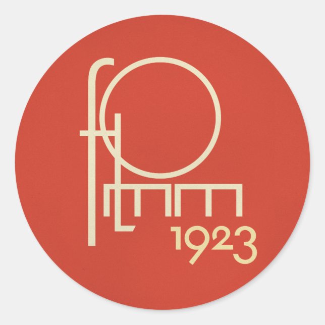 Pegatina Redonda Geotípografía de FLomm 1923 (Anverso)