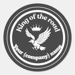 Pegatina Redonda Gepersonaliseerde King of the Road Chauffeur Badge