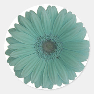 Pegatina Redonda gérber daisy azul