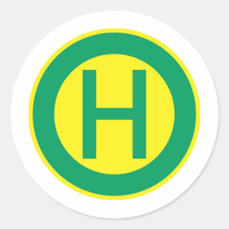 Pegatina Redonda German autobús and Tram stop sign parada