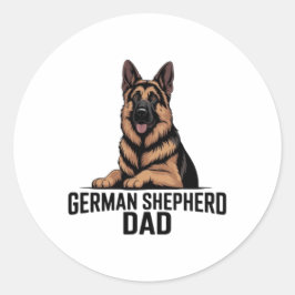 Pegatina Redonda German Shepherd Dad Proud Dog Dad Sticker German S