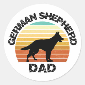 Pegatina Redonda german shepherd dad - shepherd dog gift