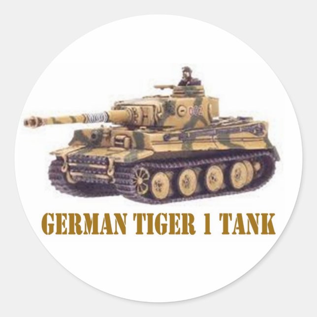 PEGATINA REDONDA GERMAN TIGER 1 TANQUE (Anverso)