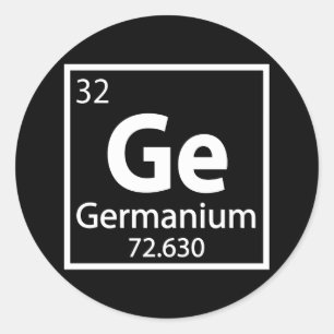 Pegatina Redonda Germanium - Tabla periódica científica alemana