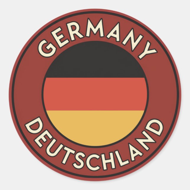 Pegatina Redonda Germany, deutschland (Anverso)