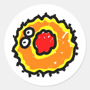 Pegatina Redonda Germen de Personalizado de boca roja