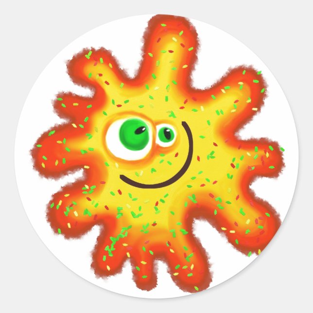 Pegatina Redonda Gérmenes pintados (Anverso)