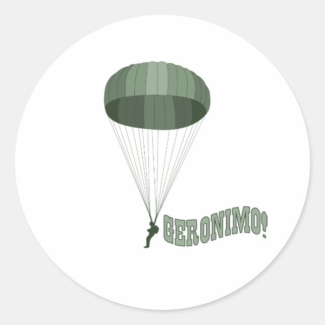 Pegatina Redonda ¡Gerónimo! (Anverso)