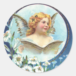 Pegatina Redonda Gesegnete Ostern, Bendita Pascua