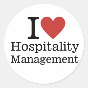 Pegatina Redonda ❤️ Gestión de Hospitalidad para Estudiantes/Facult