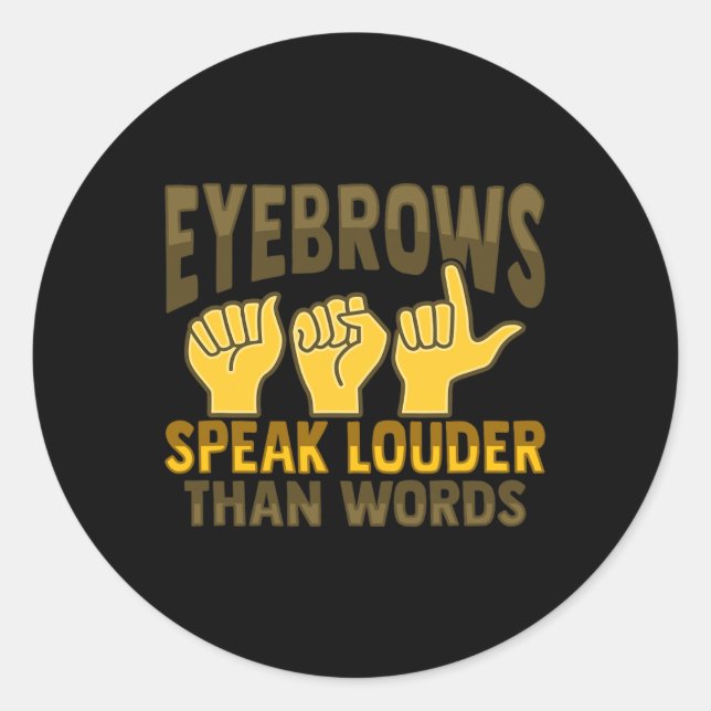 Pegatina Redonda Gesto de mano Gesto Sordera Sensibilización sobre  (Anverso)