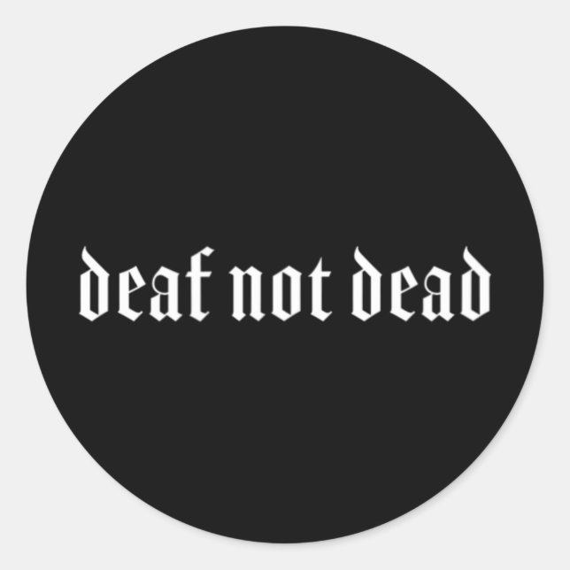 Pegatina Redonda Gesto Gótico Sordo Sordo Awa Gesture Deaf Hearing  (Anverso)