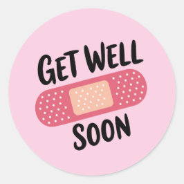 Pegatina Redonda Get Well Soon