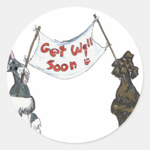 Pegatina Redonda Get Well Soon