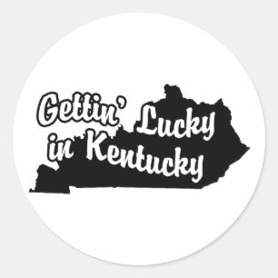 Pegatina Redonda Gettin' Lucky en Kentucky
