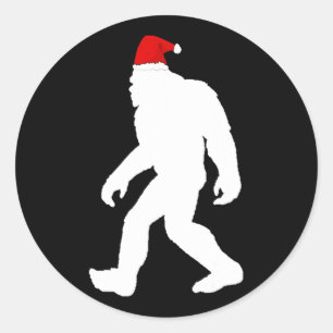 Pegatina Redonda gfoot yeti sasquatch navidades feos suéter tee