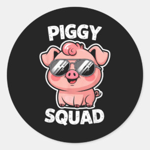 Pegatina Redonda Ggy Squad G con gafas de sol como animal granjero