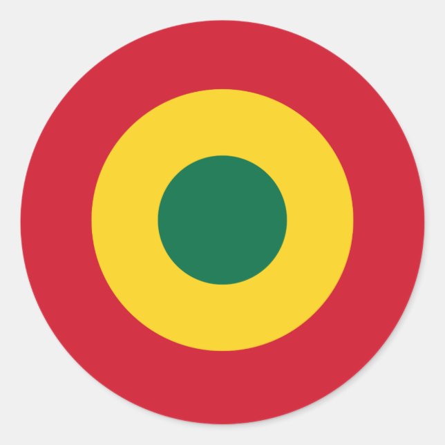 Pegatina Redonda Ghana redondea el símbolo de la bandera del país e (Anverso)