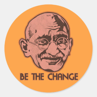 Pegatina Redonda Ghandi Sea El Cambio