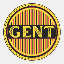 Pegatina Redonda Ghent City Pride Emblem – Belgian Identity