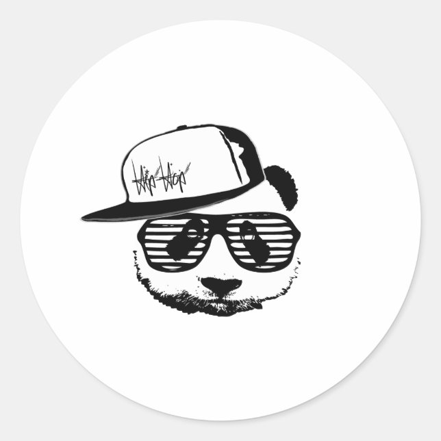 Pegatina Redonda Ghetto panda (Anverso)