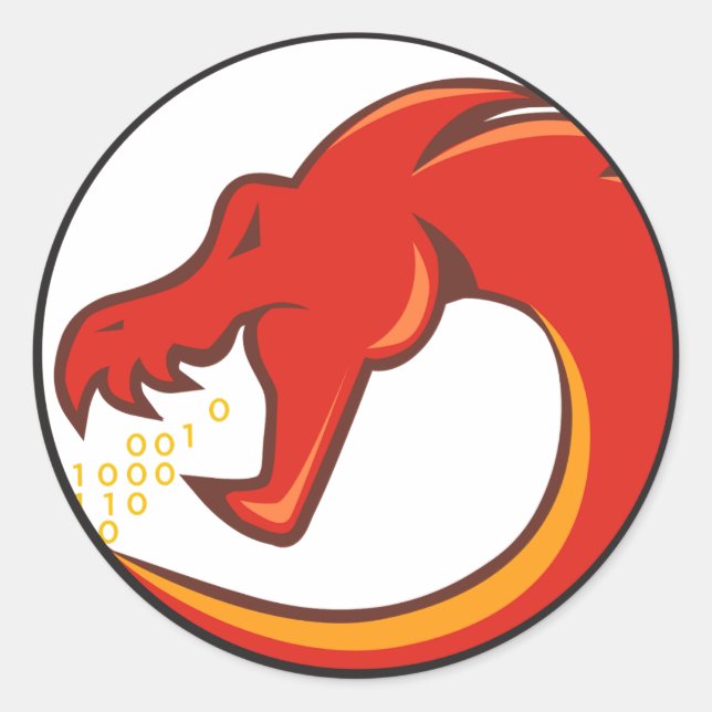 Pegatina Redonda Ghidra para ingeniería inversa (Anverso)