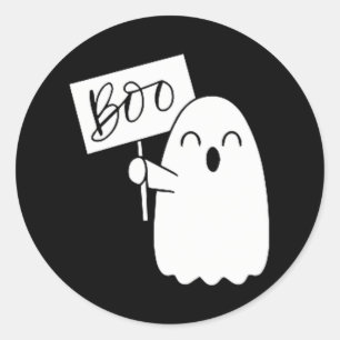 Pegatina Redonda Ghost Boo Ghost Boo Cute Ghoul Spirit