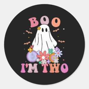 Pegatina Redonda Ghost Boo Soy Dos Años Segundo Nacimiento Niños Ha
