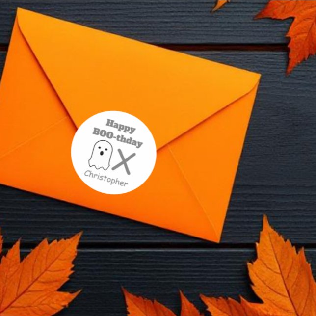 Pegatina Redonda Ghost BOO-thday (Subido por el creador)