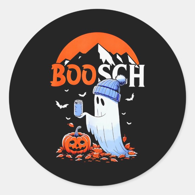 Pegatina Redonda Ghost Boosch Beer Halloween  (Anverso)