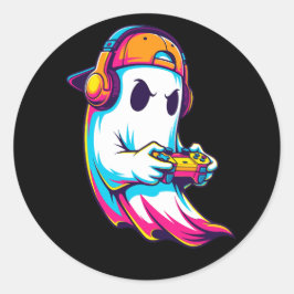 Pegatina Redonda Ghost Gamer de Guay Halloween