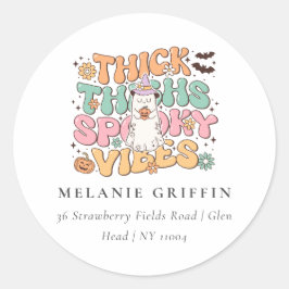 Pegatina Redonda Ghost Ghost Thick Thighy Vibes Sombrío Dirección