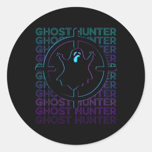 Pegatina Redonda Ghost Hunter Ghost Hunting Retro