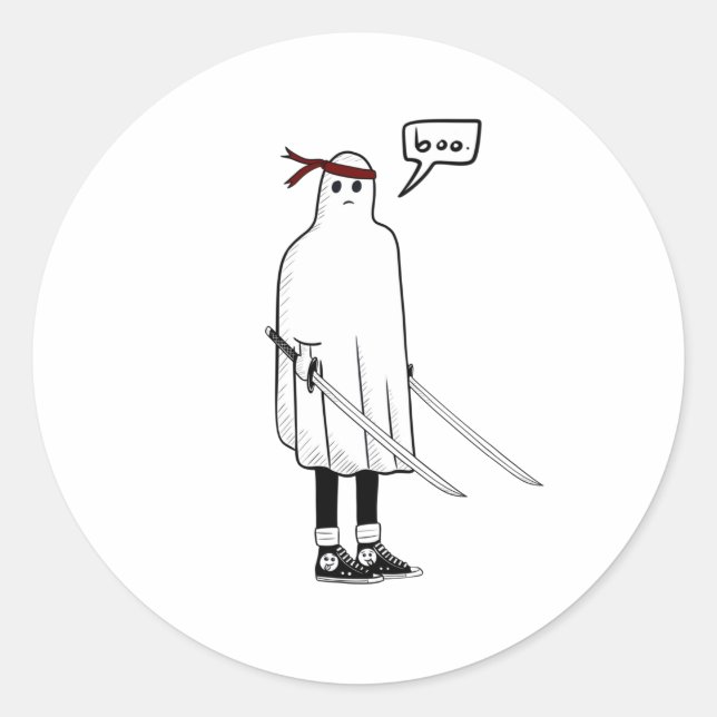 Pegatina Redonda Ghost Ninja (Anverso)