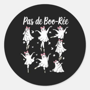 Pegatina Redonda Ghost Pas De Boo-rée Llet Dancer Halloween