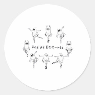 Pegatina Redonda Ghost Pas De Boo-rée Llet Dancer Halloween